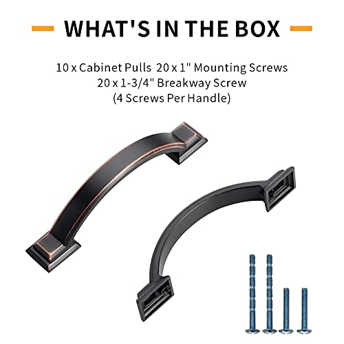 10 Pack 3 inch Cabinet Pulls Oil Rubbed Bronze Cabinet Handles Drawer Pulls for Kitchen Cabinet Cupboard - color: Oil Rubbed Bronze, size: 3 inch（76mm）, style: 10 Pack
