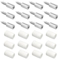 12pcs Screw in Shelf Pins with Anti-Slip White Sleeve, Nickel Plated Shelf Pegs Cabinet Shelf Holders Shelf Support Pegs, Small Shelf Brackets Phillips Head Pegs for Shelves - color: Whith Sleeve