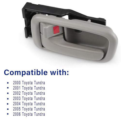 Interior Door Handle Front Left Driver Side for 2000 2001 2002 2003 2004 2005 2006 Toyota Tundra (Standard/Regular/Extended Cabs ONLY), Replace OE 81255, 692050C010B1, Gray - size: Front Left