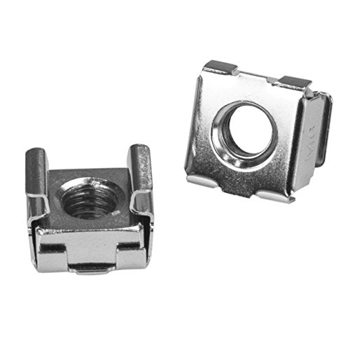StarTech 100-Pack M6 12mm Screws & Cage Nuts Kit with Tool, Nickel-Plated - color: Silver, size: 100-pack, style: Screw & Cage Nut