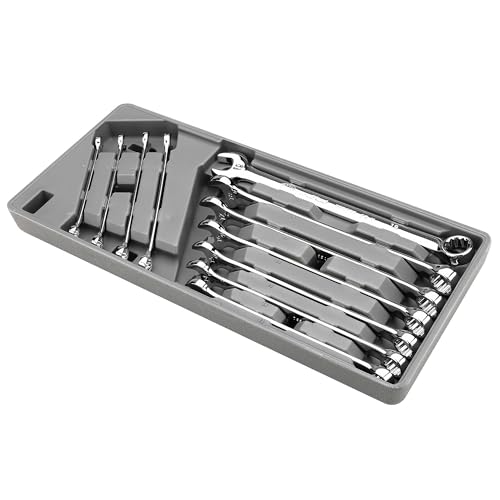 Ingersoll Rand 11 Piece Long Pattern Metric Combination Wrench Set, 8–19mm, Premium Chrome Vanadium Steel, 5° Offset Box End, Extra-Long Handles, with Molded Storage Tray – 752057X - style: Metric Wrench