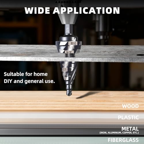 Unibit 1/8-7/8 Inch 8 PCS M35 Step Drill Bits W/Magnetic Screwdriver - color: Black