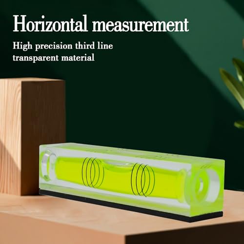 High precision mini bubble, double line small level bubble, three line flat ball, household level ruler can be turned 180 degrees (Magnetic, 80 * 17 * 15mm（4PCS)) - size: 80*17*15mm（4PCS)