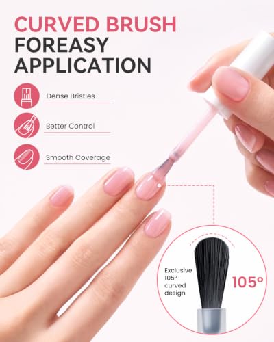 Makartt Jelly White Pink Gel Nail Polish Set 15ML : 6 Sheer Colors - color: Peachy Pink