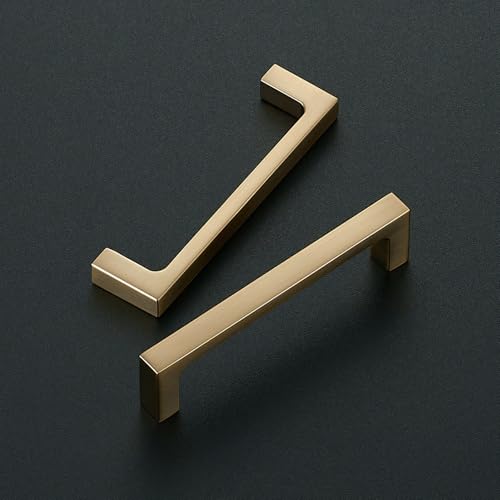 Ravinte Champagne Bronze Kitchen Square Cabinet Handles 3-3/4 Inch 10 Pack - size: 3-3/4 Inch Hole