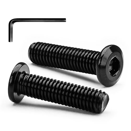 M6 x 30mm Flat Head Hex Socket Cap Screws Furniture Bolts, Stainless Steel 18-8 (304), Black Oxide, Countersunk Connector Screw, Full Thread, 20 PCS (with Hex Spanner) - size: M6 x 30mm