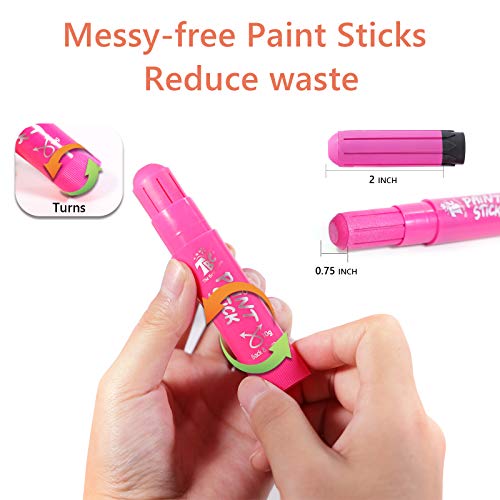TBC The Best Crafts Paint Sticks for Kids Ages 2-8, 12 Classic Colors - color: 12