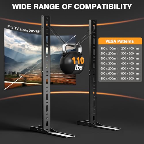 TAVR Universal Table Top TV Stand Mount, TV Legs for Most 20-75 Inch TVs - size: 20-75 inch