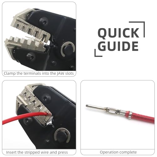 SN-68B Ratcheting Wire Crimping Tools for JST PH 2.0mm, XH 2.5mm, VH 3.96mm, JWPS 4.0mm Pitch, Dupont 2.54mm Pitch, Molex Style AMP JST TYCO Open Barrel Terminals, AWG28-16(0.08-1.5mm²)