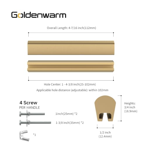 Goldenwarm 10 Pack 1-4" Champagne Bronze Adjustable Cabinet Drawer Pulls - color: Champagne Bronze, size: 1 in to 4 in (25-102 mm)