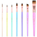 Nicpro 7pcs Face Paint Brush Set,Aesthetic Pastel Face & Body Paint Brushes - color: Pastel