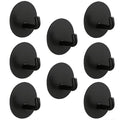 8-Pack Adhesive Wall Hooks for Bathroom Kitchen Towels Coats, Black - color: Black