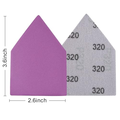 320 Grit Sandpaper, Triangle Sanding Sheets, Fits Milwaukee M12 Fuel Sander - style: 320 Grit