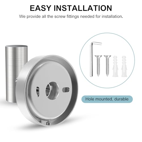 SetSail Towel Hooks for Bathrooms Screw-in 4 Packs Brushed Nickel Bathroom Towel Hook Wall Mounted Stainless Steel Shower Towel Hooks for Coat Hanging, Drill Hole - color: Silver
