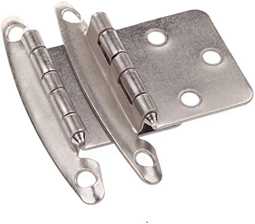 DecoBasics (25 Pairs Pack/50 Pcs) Satin Nickel, Non Self Closing/Free Swinging Variable Overlay Flush Cabinet Hinge - color: Satin Nickel