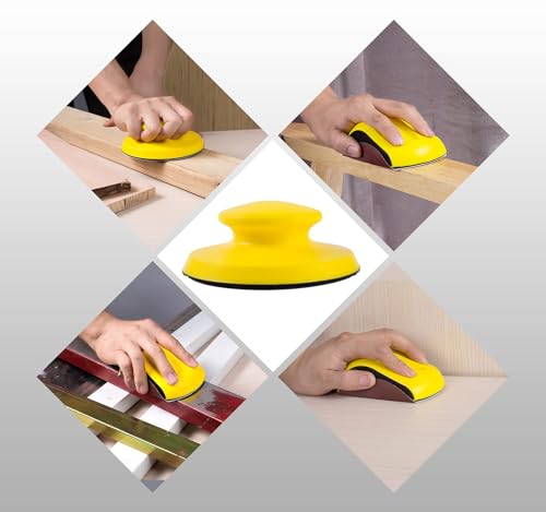S SATC Sanding Blocks 5 Inch Hook and Loop Sanding Block 2 PCS Round and Mouse Hand Sanding Block for Wood Furniture Restoration Home Arts and Crafts - style: 2 PCS Sanding Block