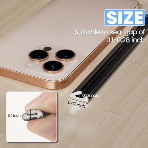 2Pcs x 26ft Black V-Shape Small Weather Stripping Door Frame Seal - color: Black, size: 2Pcs x 26 FT