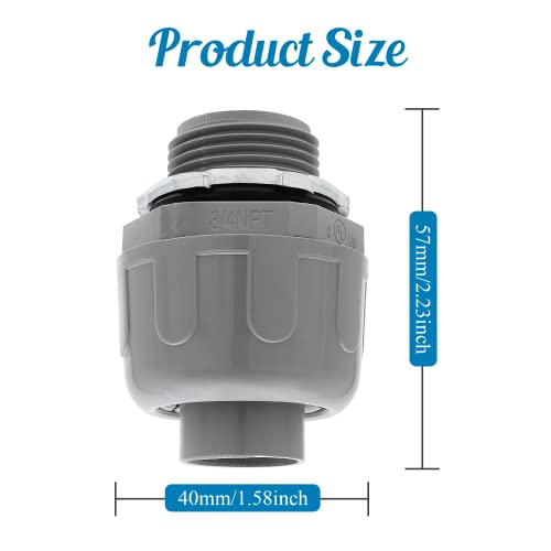 6Pcs 3/4 Inch NPT Liquid Tight Connector - color: 6, size: 3/4 Inch (180 Degree)