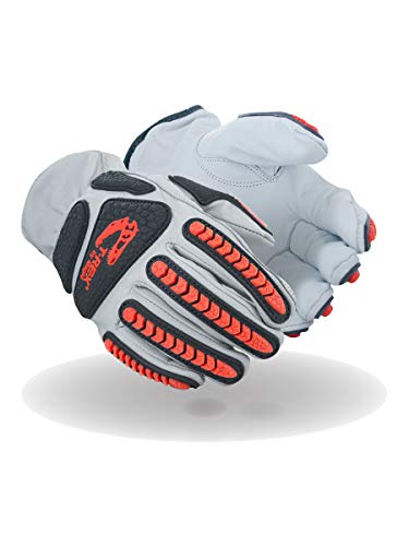 MAGID T-REX TRX818 Impact Gloves, Goatskin, A5, 6 Pairs, Size 11/2XL - size: 11/XXL, style: 6 Pairs