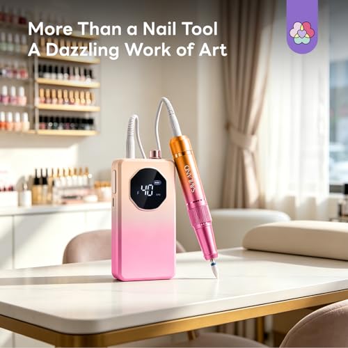 SAVILAND 2026 Electric Nail Drill Kit 30S Quick Removal Nail File 40000RPM - color: Yellow-orange