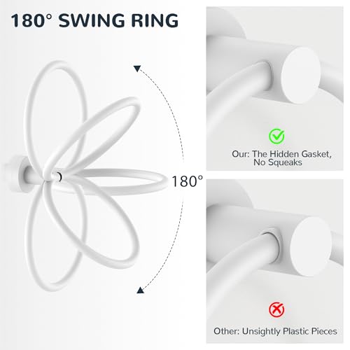 FORIOUS Toilet Paper Holder and Towel Ring Set, Bathroom Accessories Set - color: White