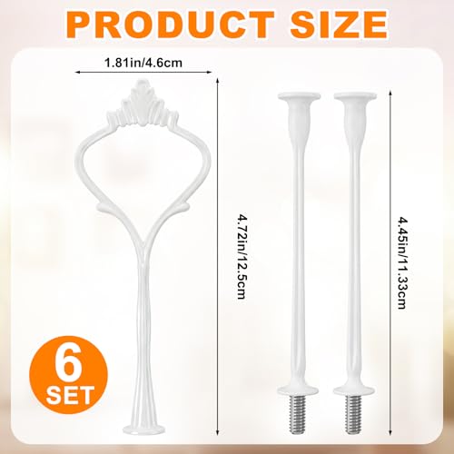 Patelai 6 Sets 3 Tiered Tray Hardware Kit,Simple,White - color: White, size: Simple