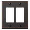 AMERELLE 68RRDB Manhattan Double Rocker Cast Metal Wallplate in Aged Bronze, 2 Rocker - size: 2 Rocker