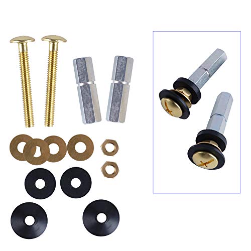 Hibbent 2 Pcs Toilet Tank to Bowl Bolts Kit, Solid Brass Toilet Bolts