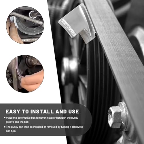 2PCS Stretch Belt Mate Kit, Metal Remover Installer Tool for Stretch Belts & Auxiliary Pulley, Universal Serpentine Belt Tool Set for Car Truck Cart Skid-Steer & Other Vehicle - color: 2 PCS