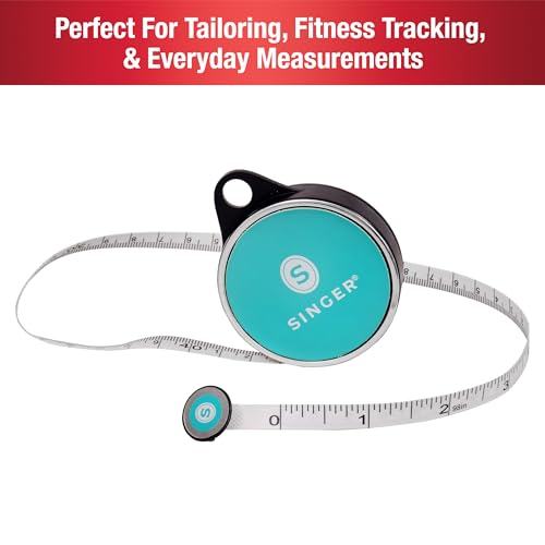 SINGER 50003 ProSeries Retractable Tape Measure, 98-Inch, Teal
