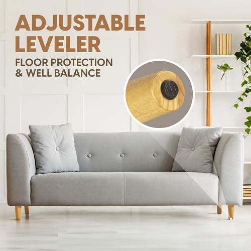 Yes4All 6 Inches Round Natural Solid Wood Furniture Legs Set of 4, Heavy Duty 800 Lbs Capacity Furniture Legs with Leveler, Replacement Legs for Furniture, Couch, Sofa, Dresser, Ottoman - color: Round Natural, size: 6 inch