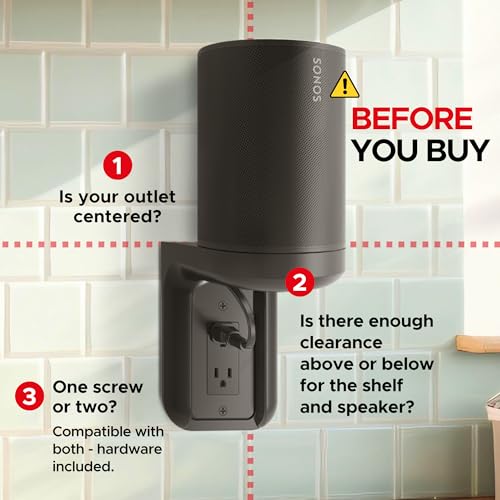 Sound Bass ERA100 Shelf Wall Outlet AC, Black, Plug Mount Organizer - color: Black