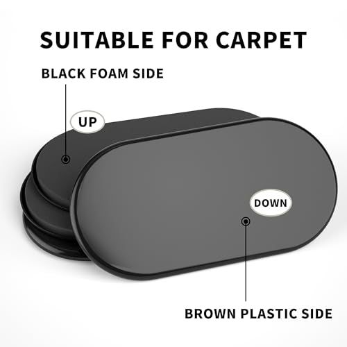 Yelanon Furniture Sliders 8 Pcs 9.5" Oval Black for Carpet - size: 8Pcs 9.5"Black