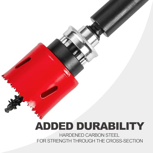 GEINXURN General Quick-Change Hole Saw Mandrel Kit, Includes 7/16-inch and 3/8-inch Arbor, 3 Pilot Drills, 2 hex Wrenches,Springs with 8“-3/8 inch and 10”-1/2 Inch Hex Shank Locking Impact Extension - size: GHSM038LX2EC