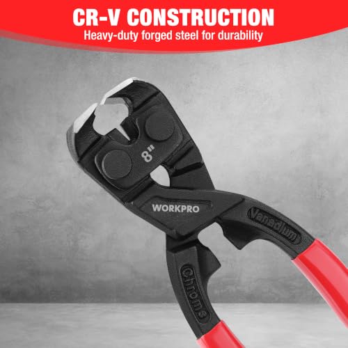 WORKPRO 8 Inch Nail Puller Pliers, High Leverage End Cutting Pliers