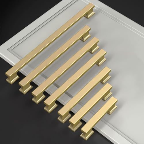 Amerdeco 10 Pack Brushed Gold Cabinet Knobs 1.46" - color: Brushed Gold, size: 1.46"/37MM