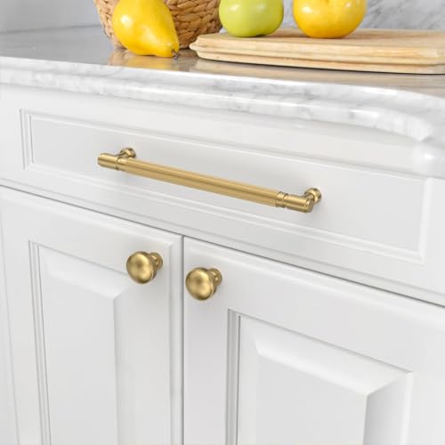Asidrama 10 Pack 7.5 Inch(192mm) Champagne Bronze Cabinet Pulls Knurled Kitchen Cabinet Handles, Cabinet Pulls Kitchen Cabinet Hardware for Cupboard Drawer Pulls - color: Champagne Bronze, size: 7.5" Hole Center, style: 10 Pack