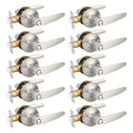 Probrico (10 Pack)Privacy Door Lever Door Handle for Bedroom or Bathroom Keyless Leverset, Locked in Side Home/Office Door Lockset,Modern&Durable in Satin Nickel Door Hardware - size: 10 Pack