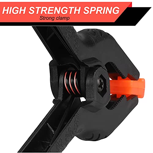12 Pack Plastic Spring Clamps, 3.5inch Small Heavy Duty Clips for Crafts, Backdrop Stand, Woodworking, Photography Studios (Black) - size: 12 Pack,3.5inch