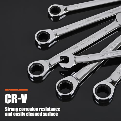 Egofine 1 inch Ratcheting Combination Wrench SAE, Industrial Grade Gear Spanner with 12-Point Design, 72-Tooth Ratchet, Chrome Vanadium Steel - size: 1"
