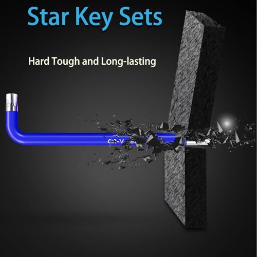 9PCS Star Key Set Torx Wrench Set 9 Standard Torx Star Wrenches for Bicycle Repair Furniture and Electrical Home DIY - size: 9PCS Star Wrench Set