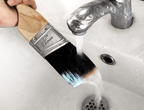 ROLLINGDOG 3pcs Angled Paint Brush Set - color: Stiff Bristles(pack of 3)