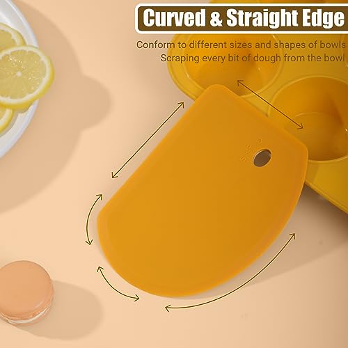 Sapid Flexible Curved Edge Silicone Bowl Scraper Dough Scraper Baking Bread - color: Orange