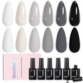 Beetles Grey Gel Polish Set, Soft Eclipse Collection, 6 Colors - color: A - Creme | 0-0-Soft Eclipse