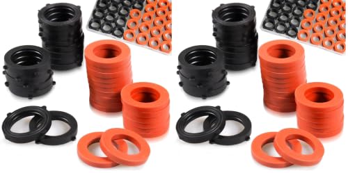 ZDBB 80 Pcs Garden Hose Gasket Rubber Seal, Fits All Standard 3/4 Inch Outdoor Hose Fittings with Heavy Duty Red and Black Self-Locking Tabs to Hold The Gasket Securely in The Fitting (Pack of 2) - size: 80 PCS (Pack of 2)
