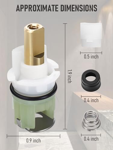 RP25513 Faucet Repair Kit – Compatible with Delta 3-Hole, 2-Handle Series, Includes RP24096 Cartridge, RP4993 Seat & Spring, RP24097 1/4 Turn Stop (2-Pack)