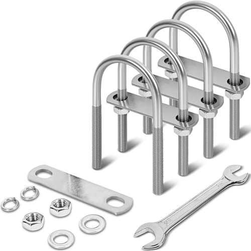 4 Sets M10 U Bolts 2-1/2 Inch Wide, 3/8" x 2-1/2"W x 5" L - size: M10 x 65mm x 136mm