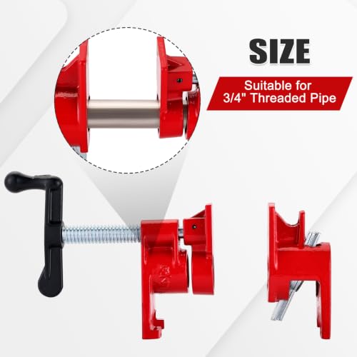 4 Pack 3/4" Wood Gluing Pipe Clamp Set with Foot and Protective Pad