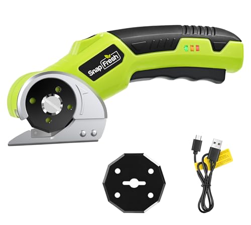 SnapFresh 4V Cordless Electric Scissors with 2.0Ah Battery & LED Light