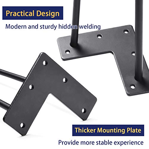 SMARTSTANDARD 16" Hairpin Furniture Legs, Black 4PCS - color: Black, size: 16 Inch